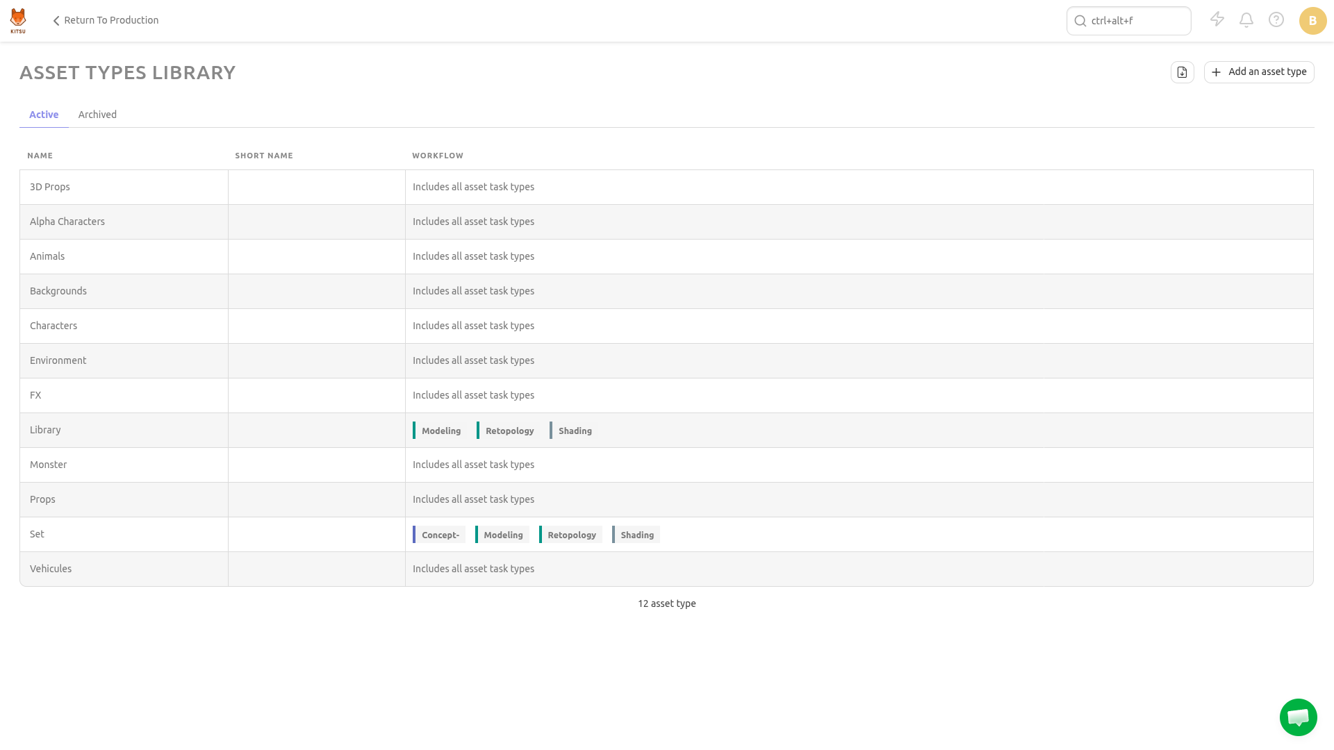 update asset type page