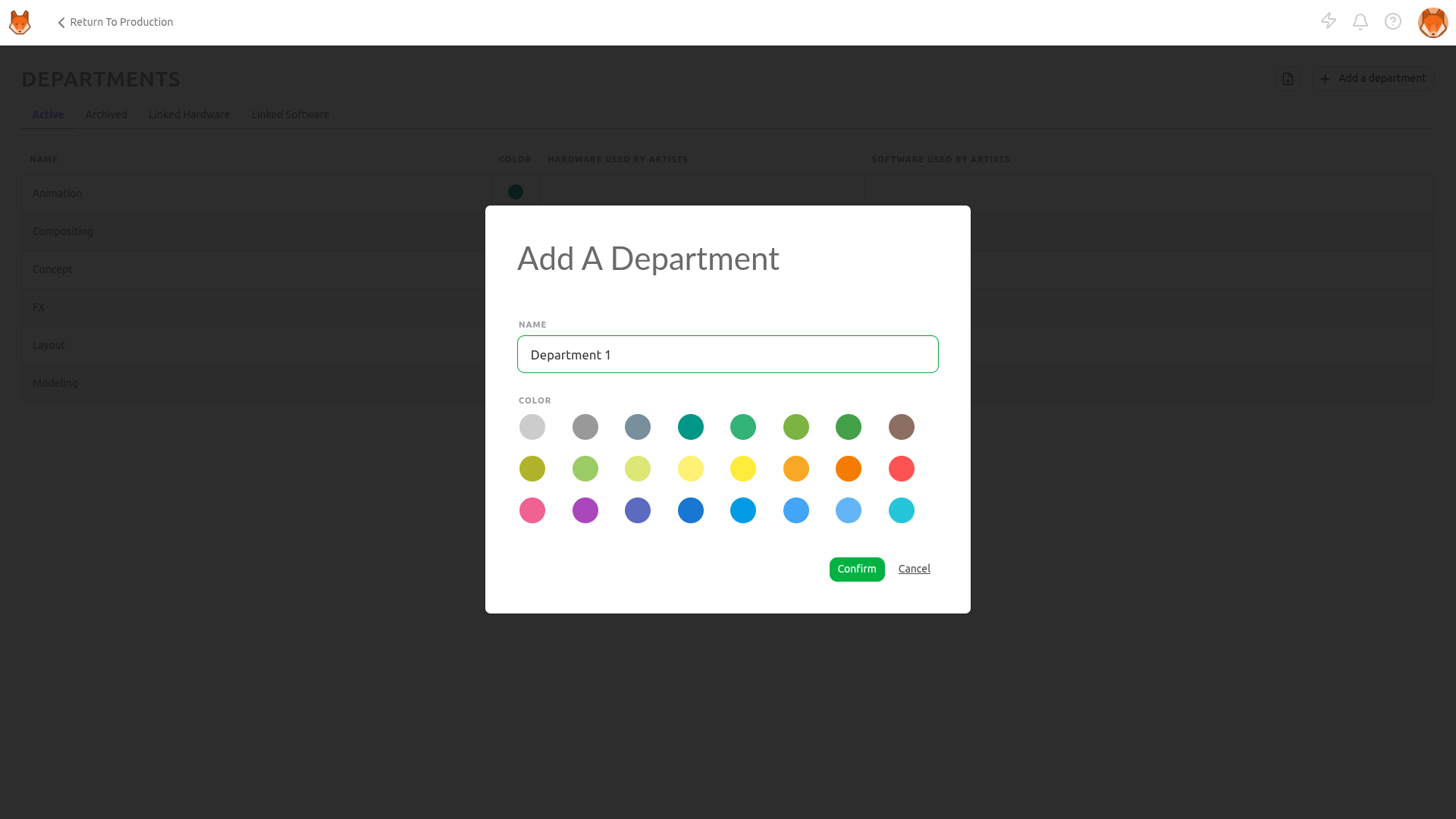Create department