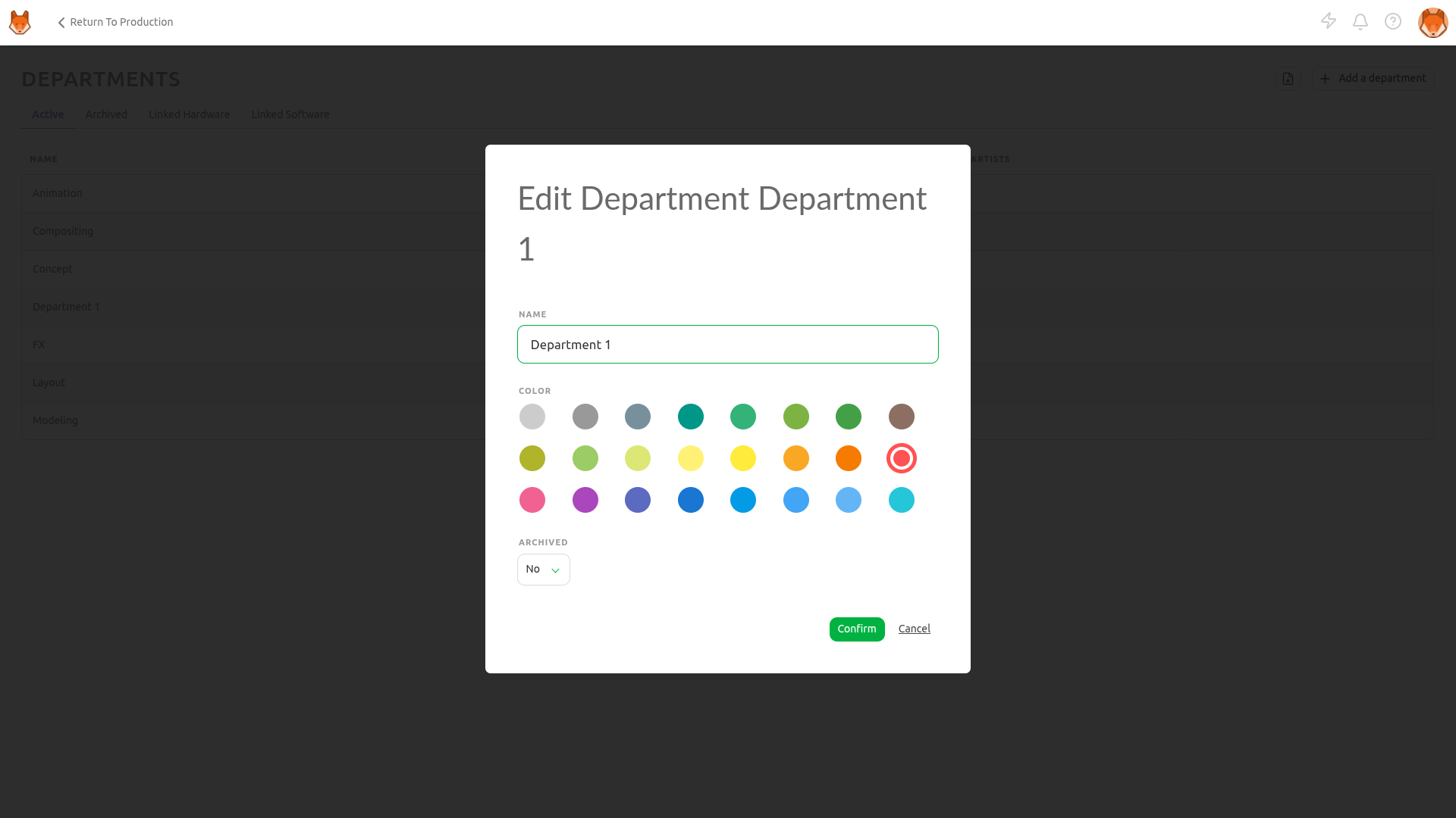update department