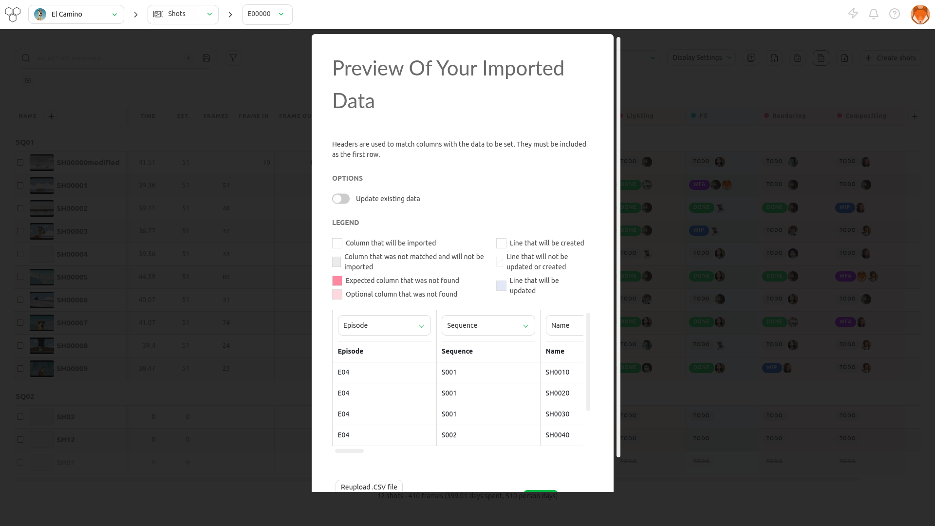 Import data copy paste data