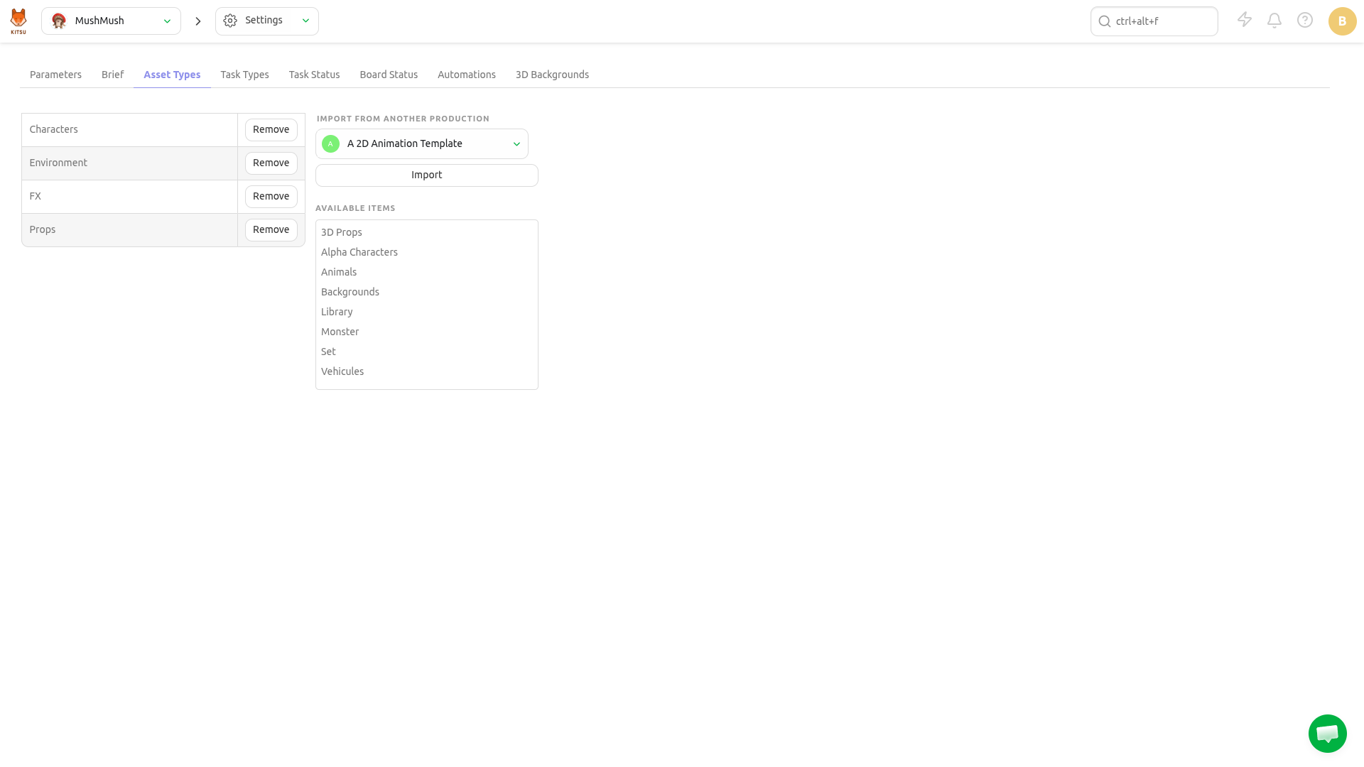 remove asset type production