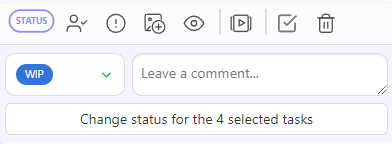 Action menu status