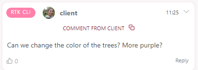 Playlist client comment