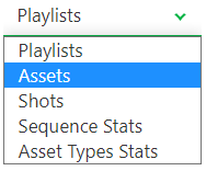 Client dropdown menu Asset