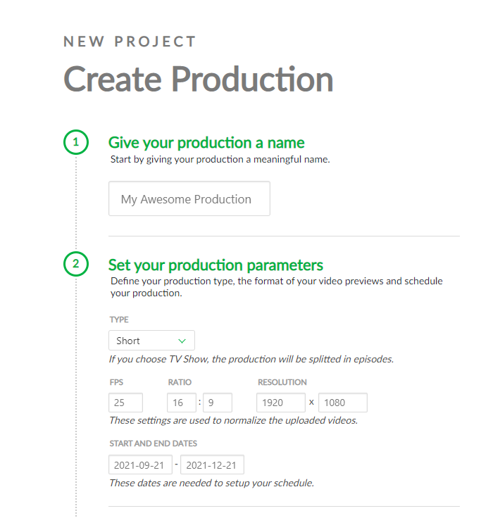 Add a production