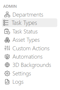 Task Type admin Menu